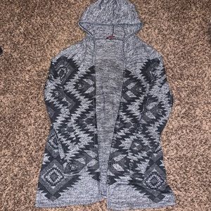 Tribal print Cardigan with hood
